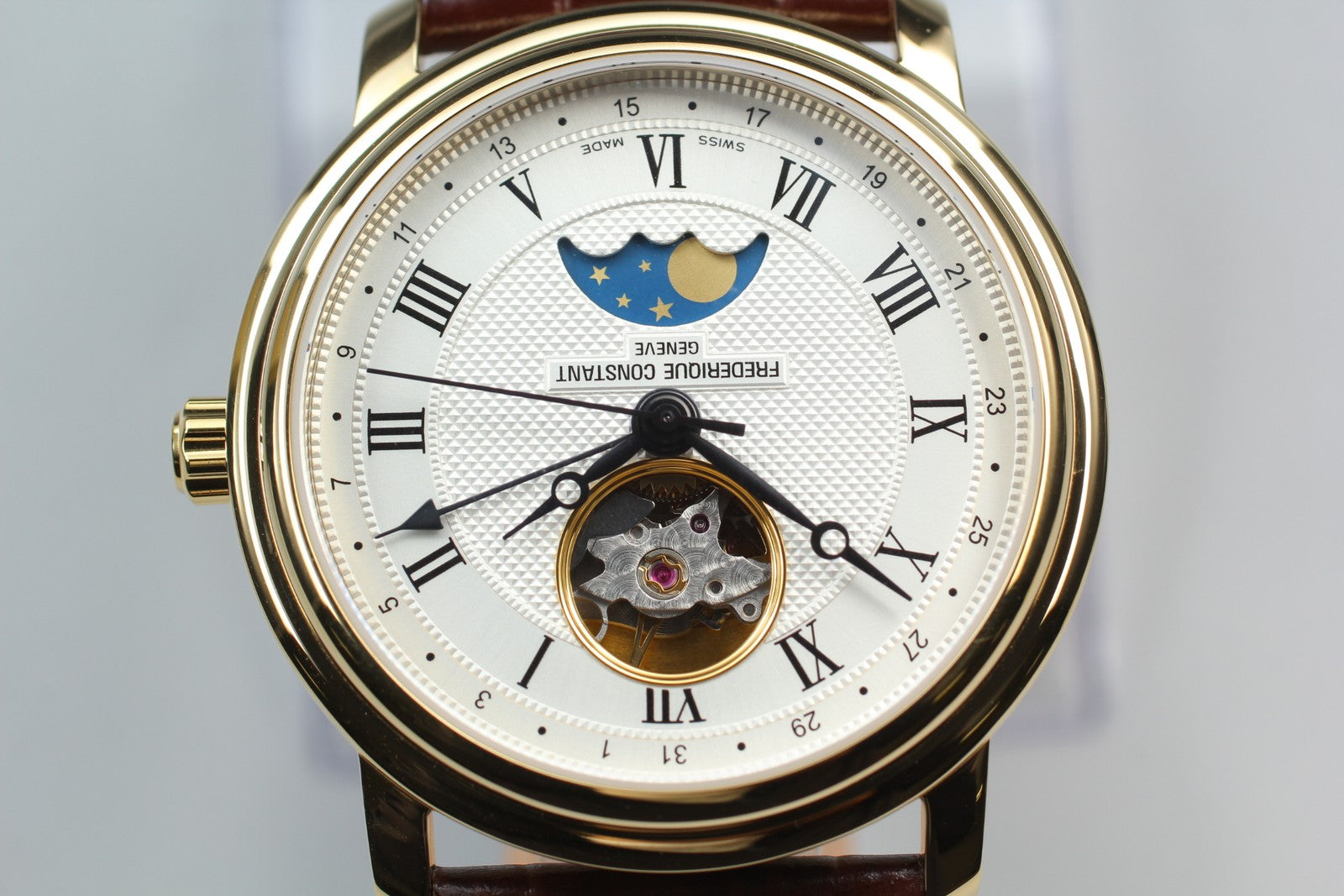 [Near MINT- Box] Frederique Constant FC-330/335X4P4/5/6 Moon Phase AT Mens Watch