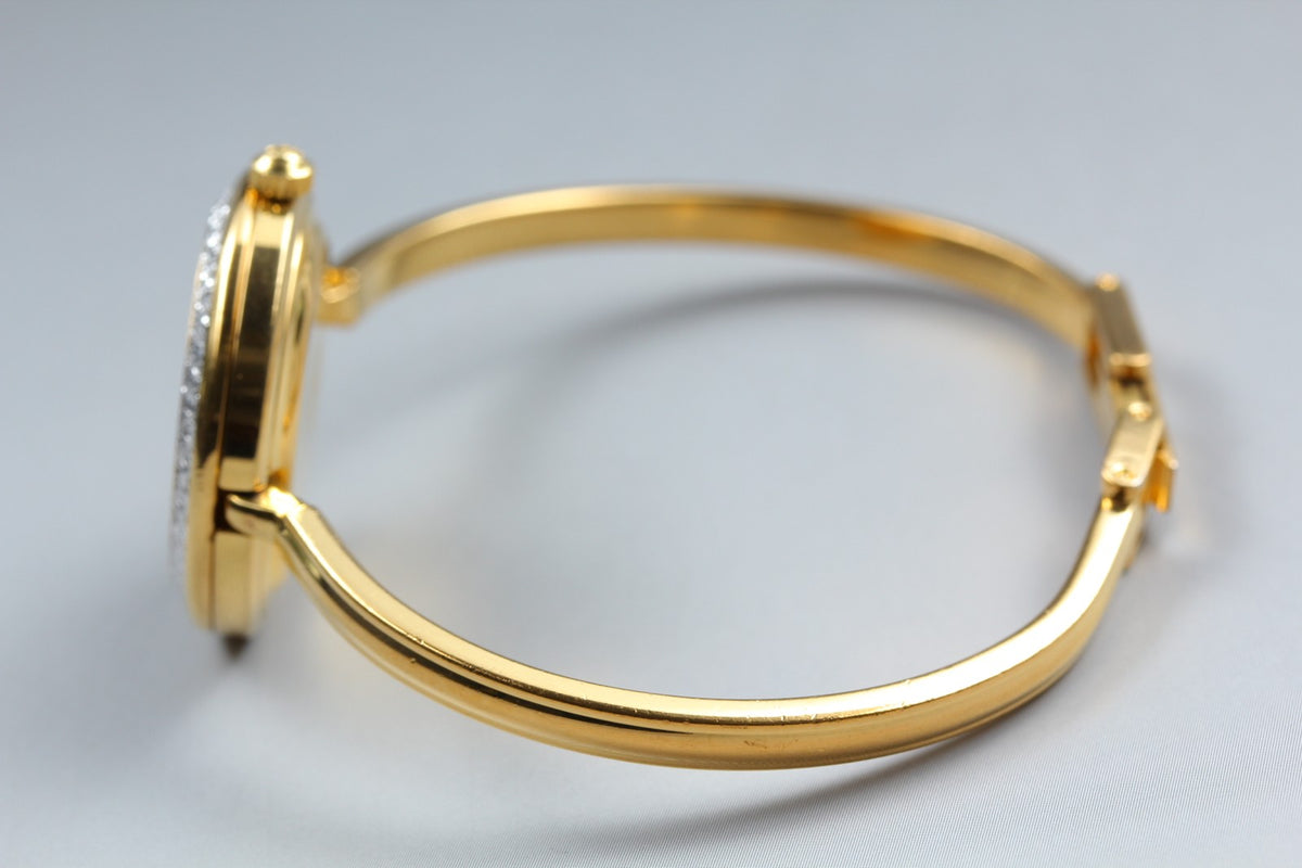 [Overhauled] Gucci Change Bezel 11/12.2 Black Dial Gold Women's Quartz Watch