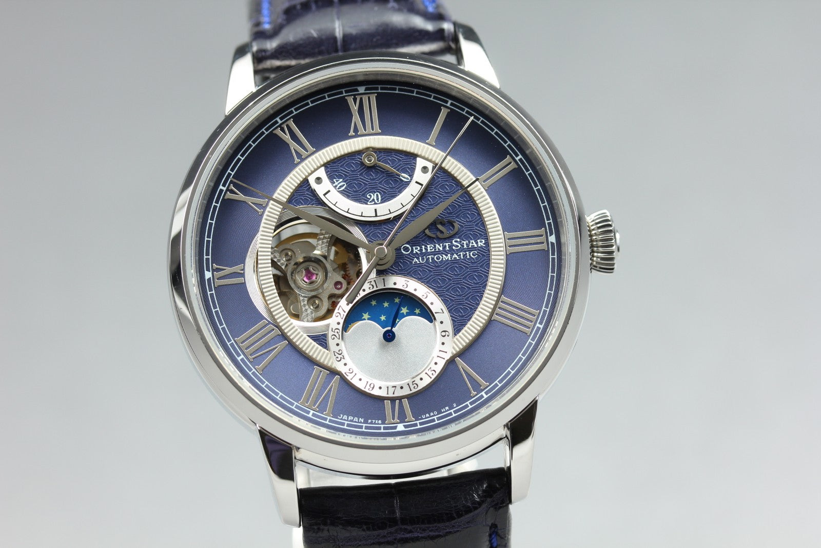 Orient Star Mechanical Moon Phase F7X6-UAA0 Blue Automatic Men's Watch [Box]