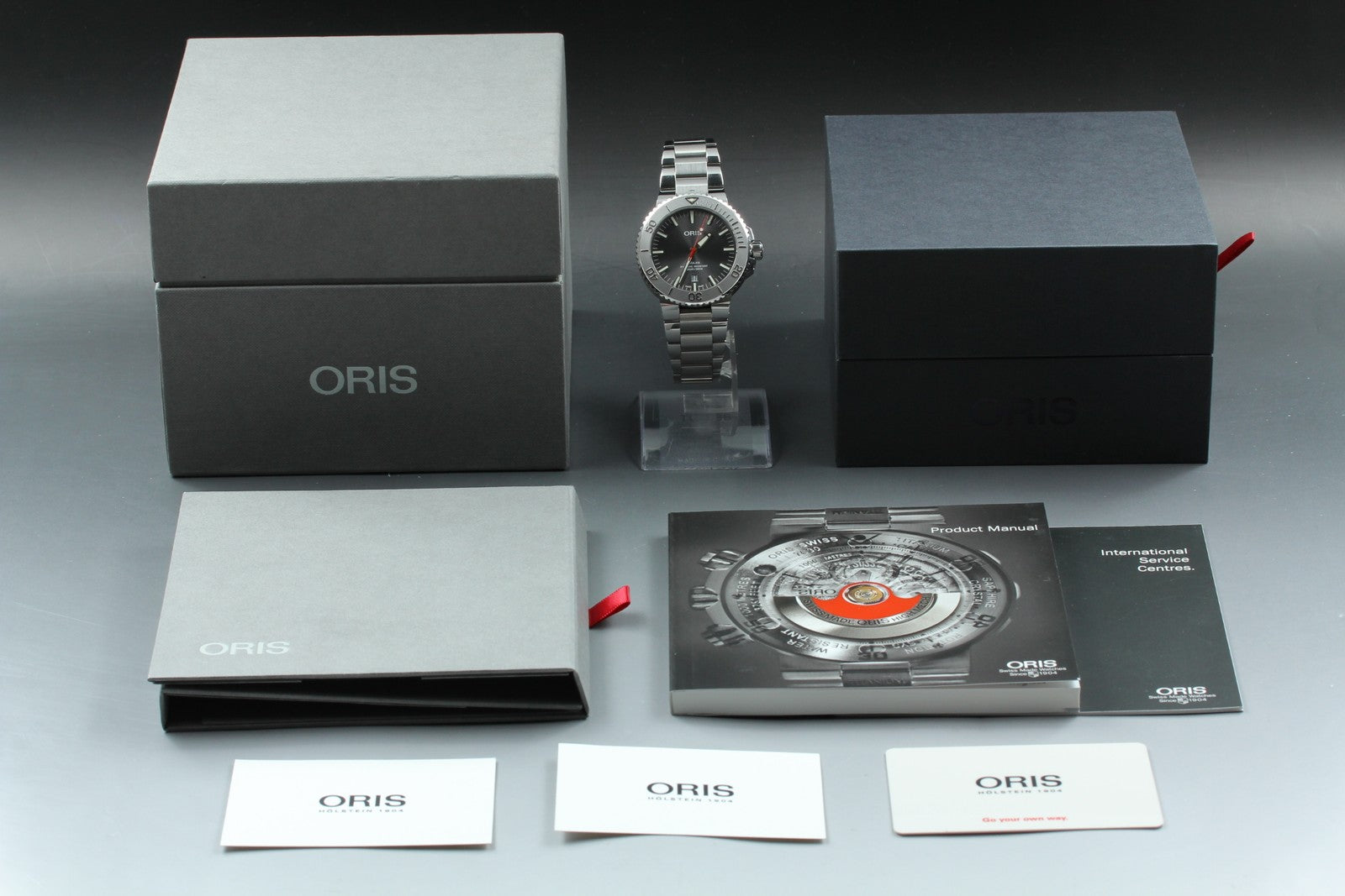 ORIS Aquis Date 01 733 7730 4153 Gray Dial 43mm Automatic Men's Watch [w/Box]