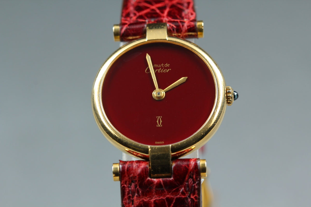 Cartier Must de Cartier Vendome 24mm Red Gold Women's Qz Watch Vintage [Pouch]