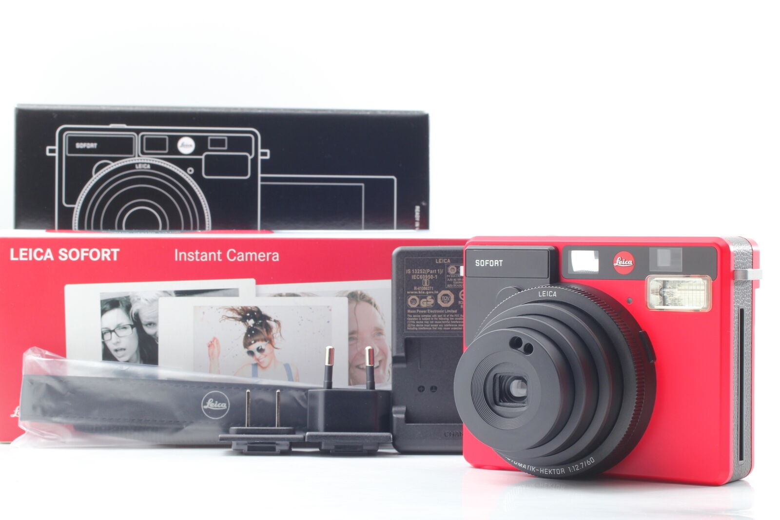 Video Rare [ MINT w/Box Strap ] Leica Sofort Red 19160 Instant Film Camera JAPAN