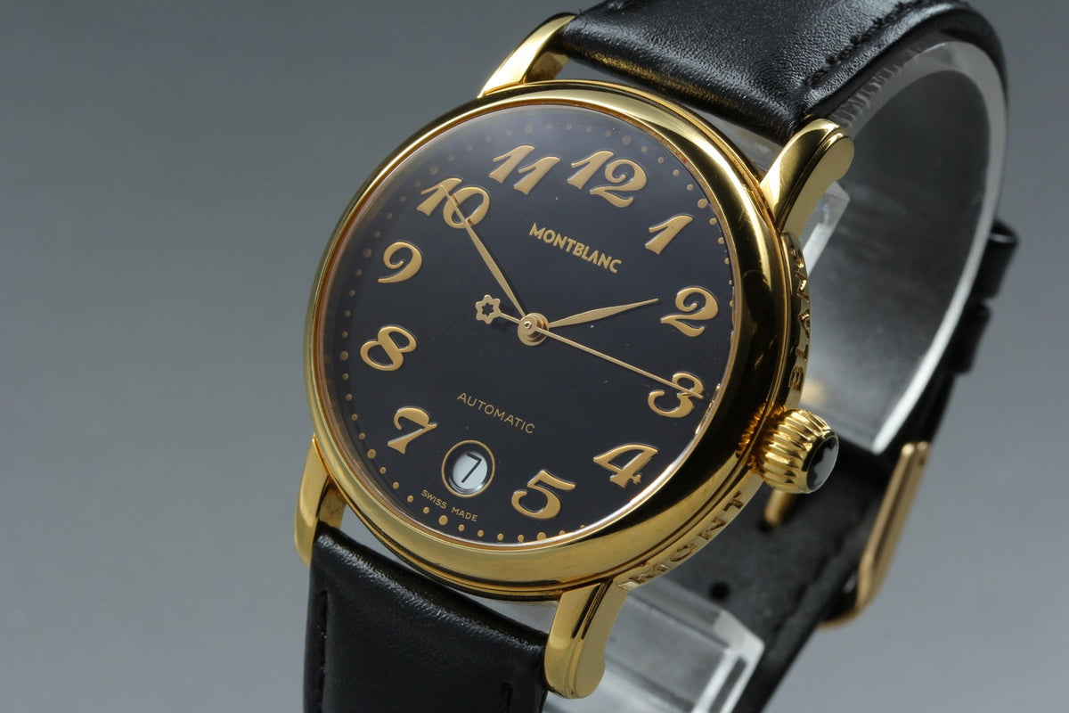 MONTBLANC Meisterstuck 7004 Automat Black Dial Men's Watch 35mm JAPAN Box