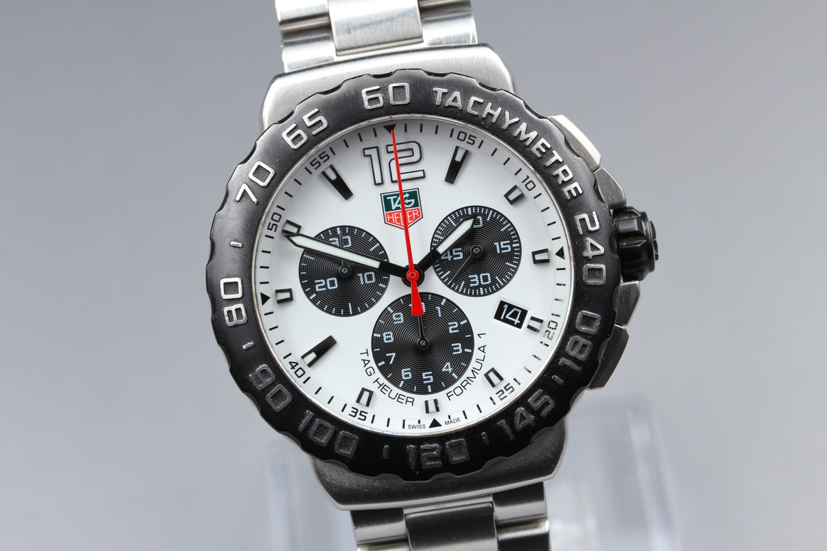 TAG HEUER Formula 1 CAU1111 Quartz White Dial Date Men's Watch 42mm JAPAN