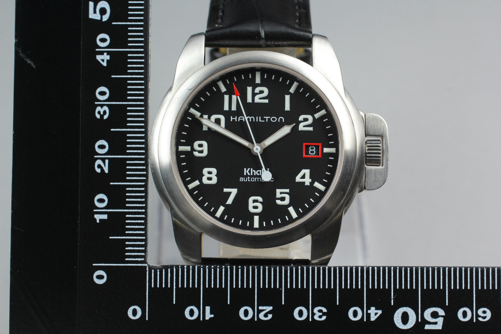 [Exc+5 Box] Hamilton Khaki Date Automatic 6311 Black Silver 40mm Men's Watch