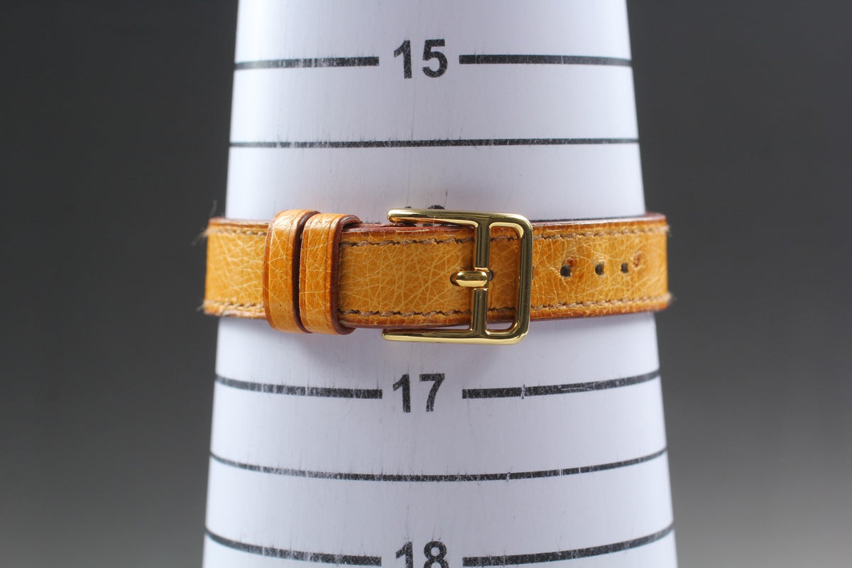 HERMES Kelly Watch Gold Brown Leather "Z" Woman's Quartz Watch Vintage [Box]