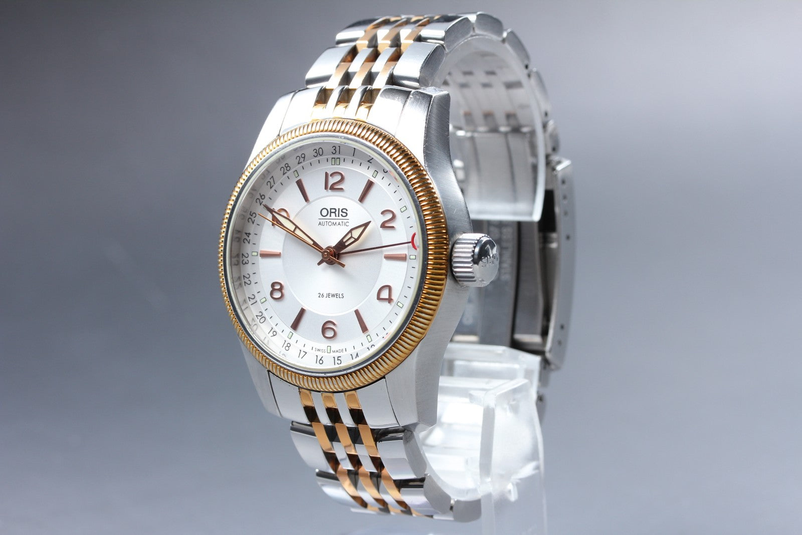 [Exc+5] ORIS Big Crown Pointer Date 7628 Silver Gold Automatic Men's Watch JAPAN