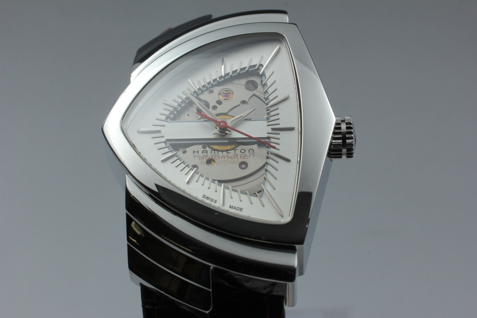 [Near MINT-] HAMILTON Ventura H245150 Automatic 34mm Brown Silver Men's Watch