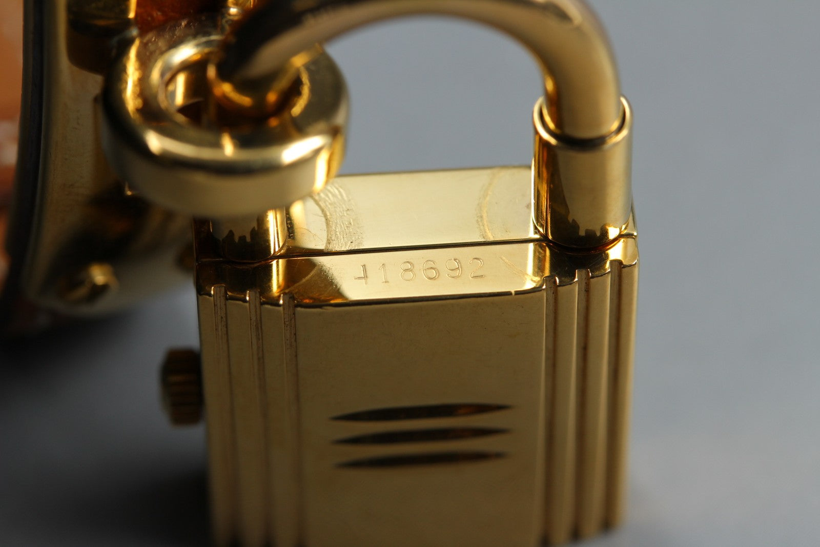 Vintage [Box] HERMES Kelly Watch Gold Brown Leather "U" Woman's Quartz Watch