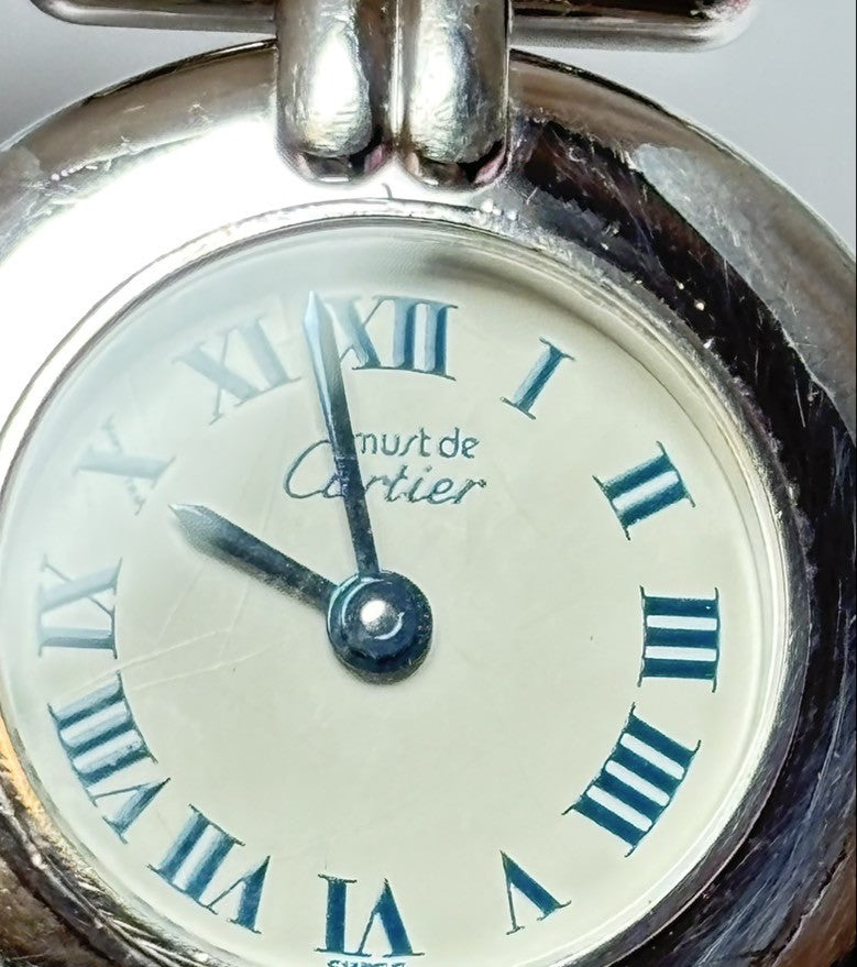 Vintage [Exc+4] Cartier Must Colisee Vermeil 690002 Silver Women's Quartz Watch