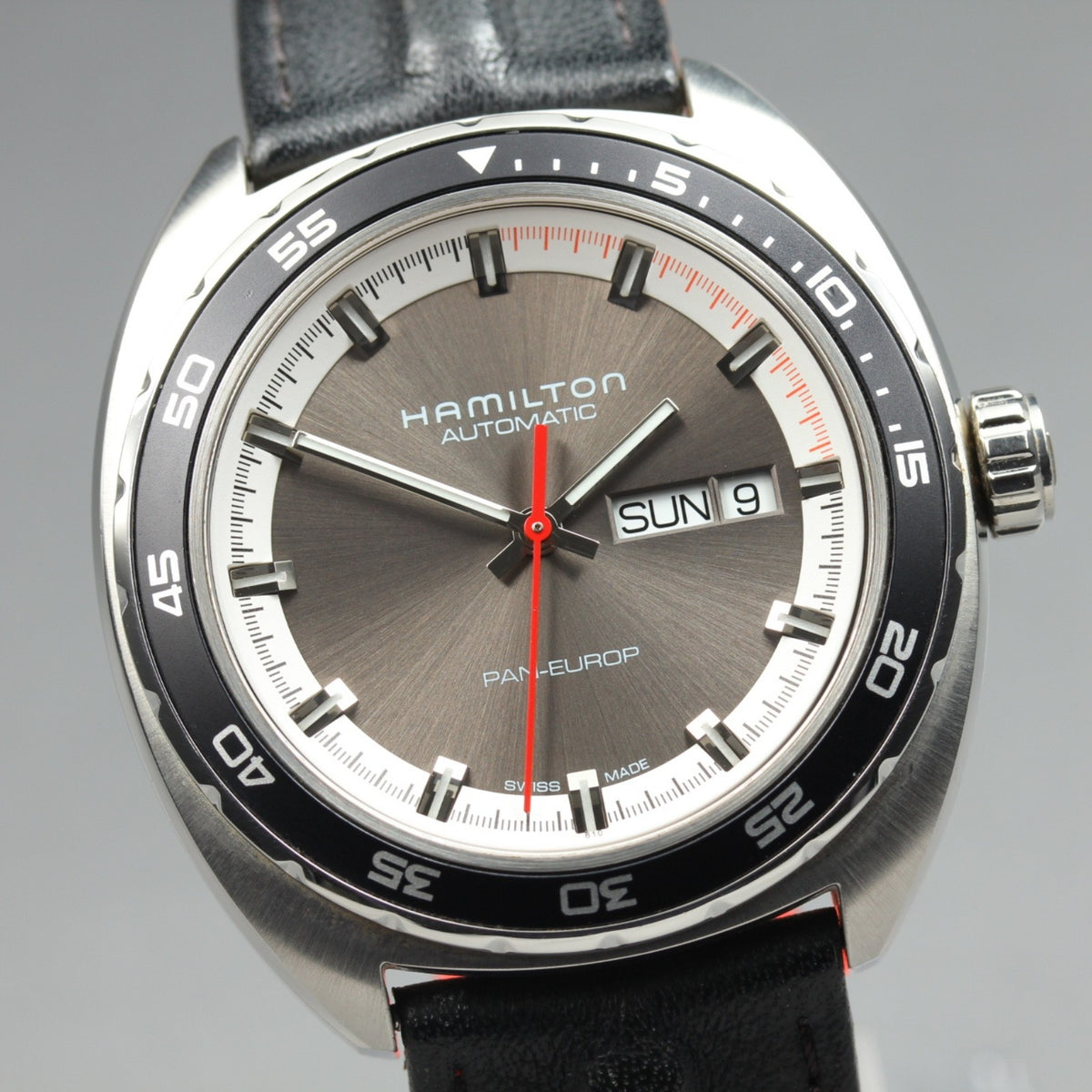 Hamilton Pan Europ H354150 H600354104 Automatic Day/Date Men's Watch 43mm JAPAN