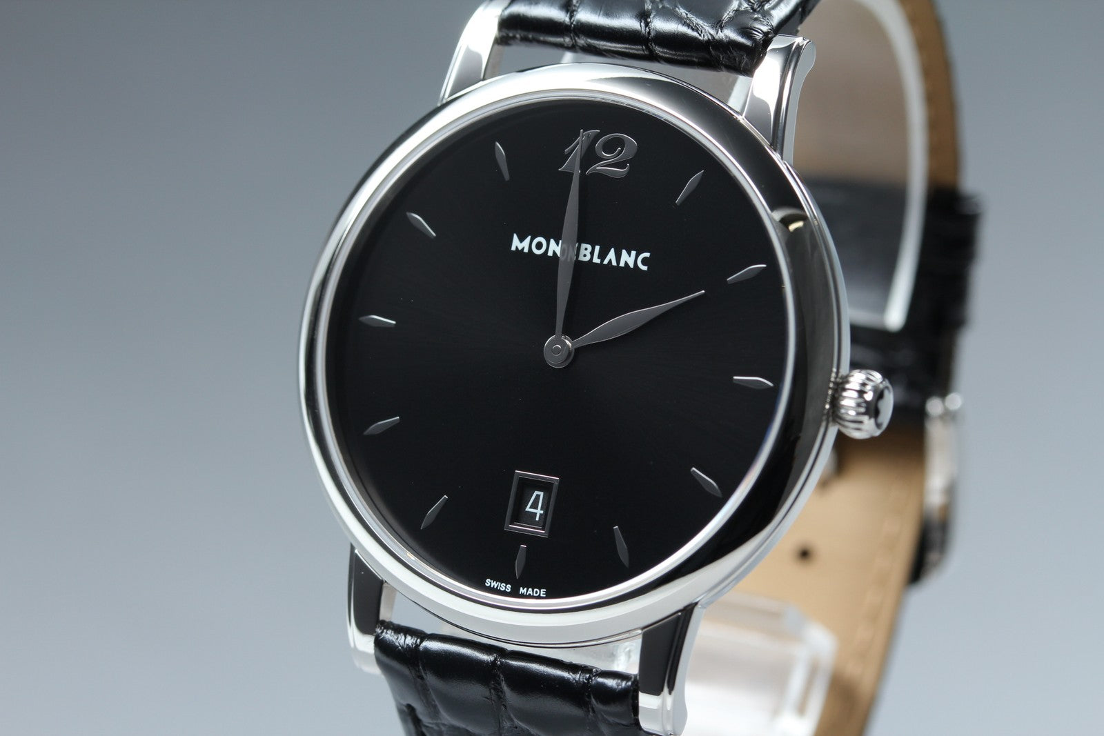 New Batt MONTBLANC Star Classic 7239 Quartz Black Men's Watch 38mm JAPAN Box