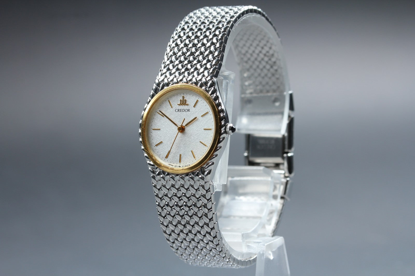 Vintage [Exc+5] SEIKO Credor 1271-0060 23mm Silver Gold Quartz Women's Watch