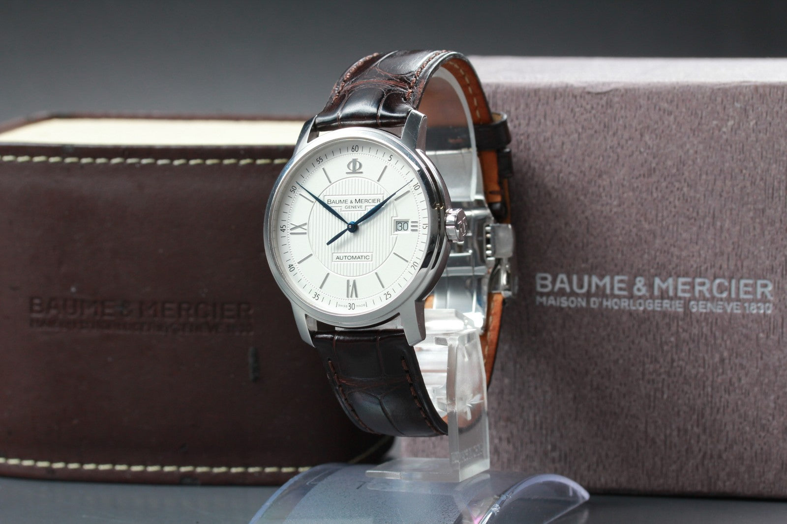 Baume & Mercier Classima 65615 White Automatic Date Men’s Watch 39mm JAPAN Box