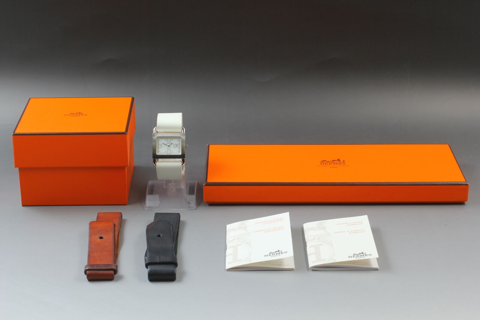 New Battery [ Exc+5 Box] HERMES Valenia BA1.510 Silver 32mm Qz Women's Watch JP