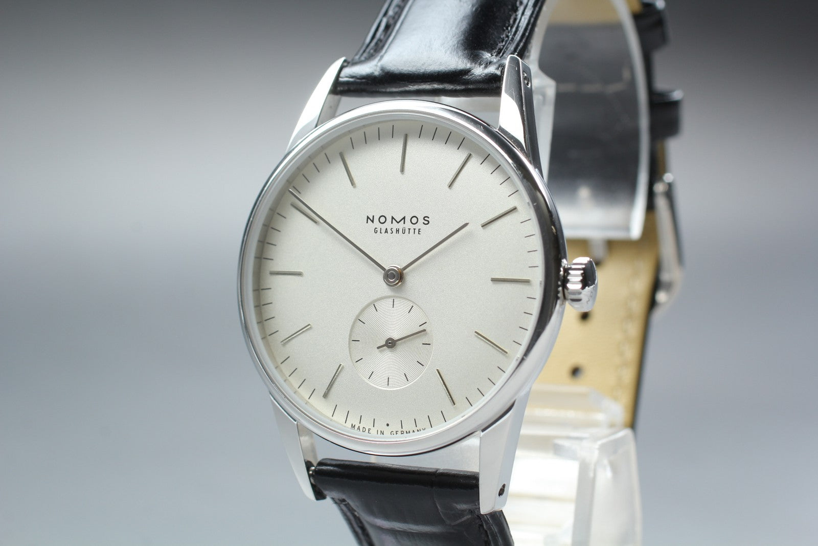 NOMOS Glashutte Orion 306 White Black Manual Winding Small Second Mens Watch Box