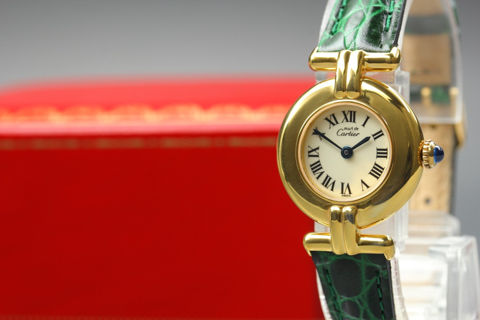 Vintage [Near MINT- Box] Cartier Must Colisee Vermeil 590002 Women's Qz Watch