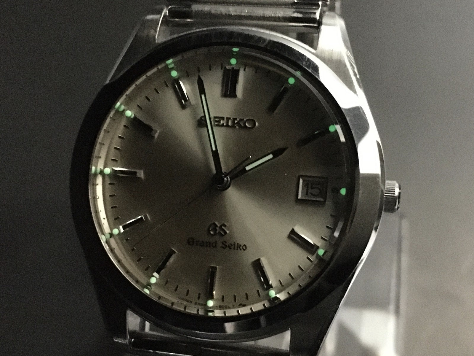 New Batt SEIKO Grand Seiko 8N65-8000 SBGG003 Silver Men's Quartz Watch 36mm JP