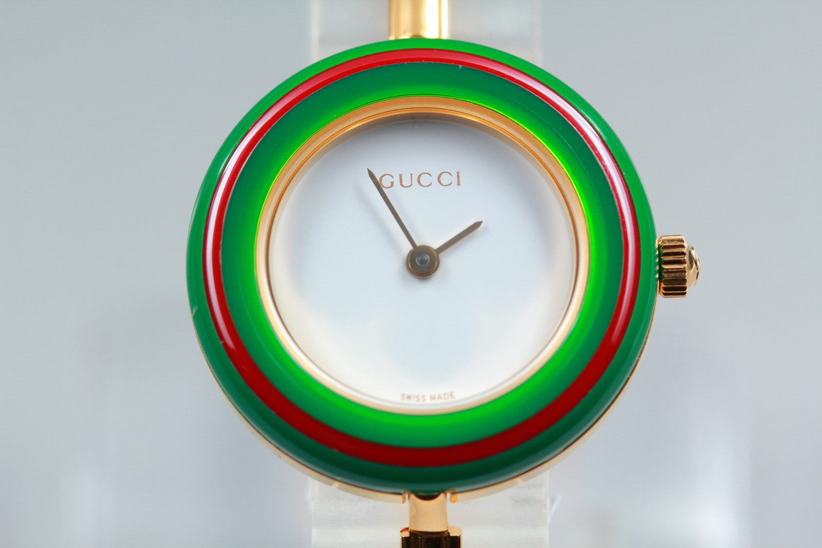New Batt Gucci Change Bezel 11/12.2 12Color Women's White Quartz Watch JP