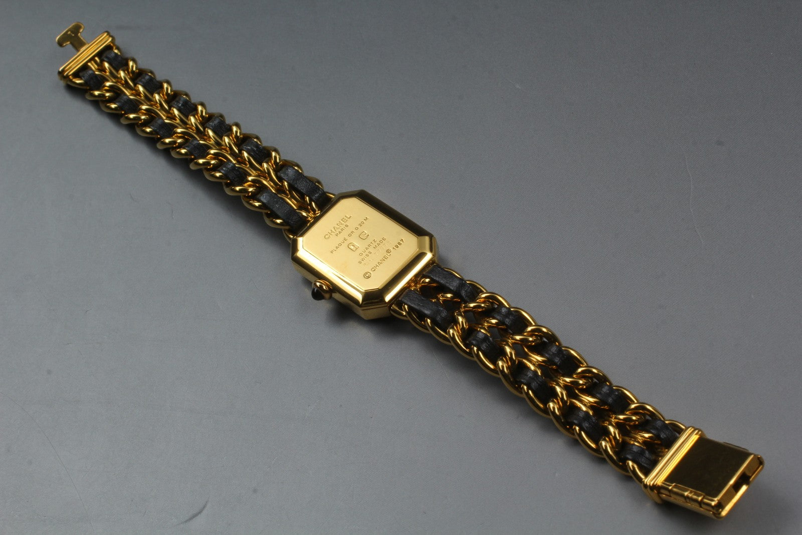 [Exc+5 Box] CHANEL Premiere L Size Black Dial 20mm Gold Quartz Women’s Watch