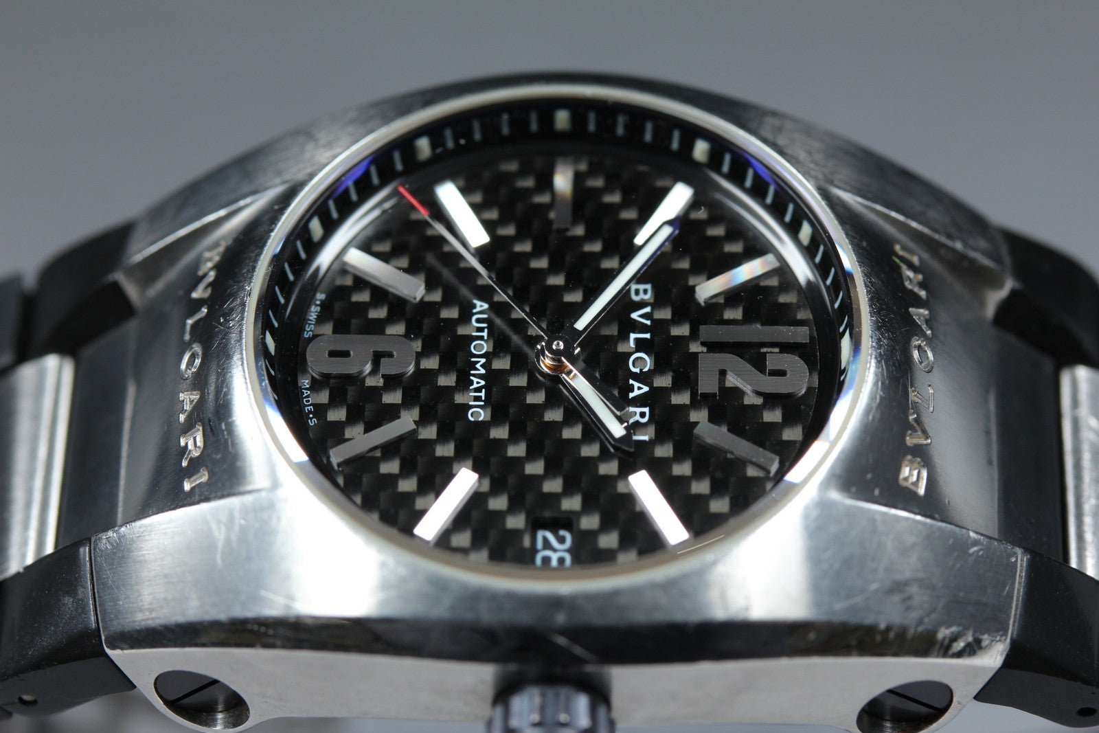 BVLGARI Elgon EG35S Black Dial Automatic Date Men's Watch 35mm JAPAN Exc+5