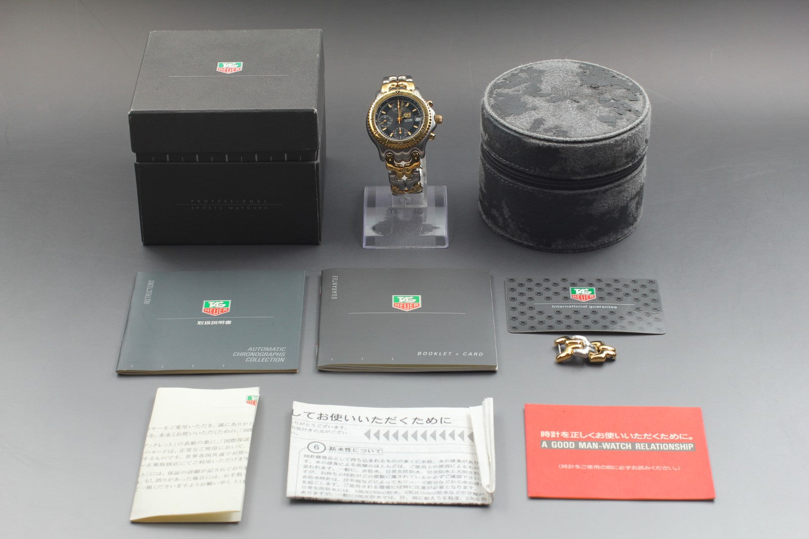 [Exc+5]Box TAG HEUER CG2121-R0 Chronograph Black Automatic Men's Watch 39mm JP
