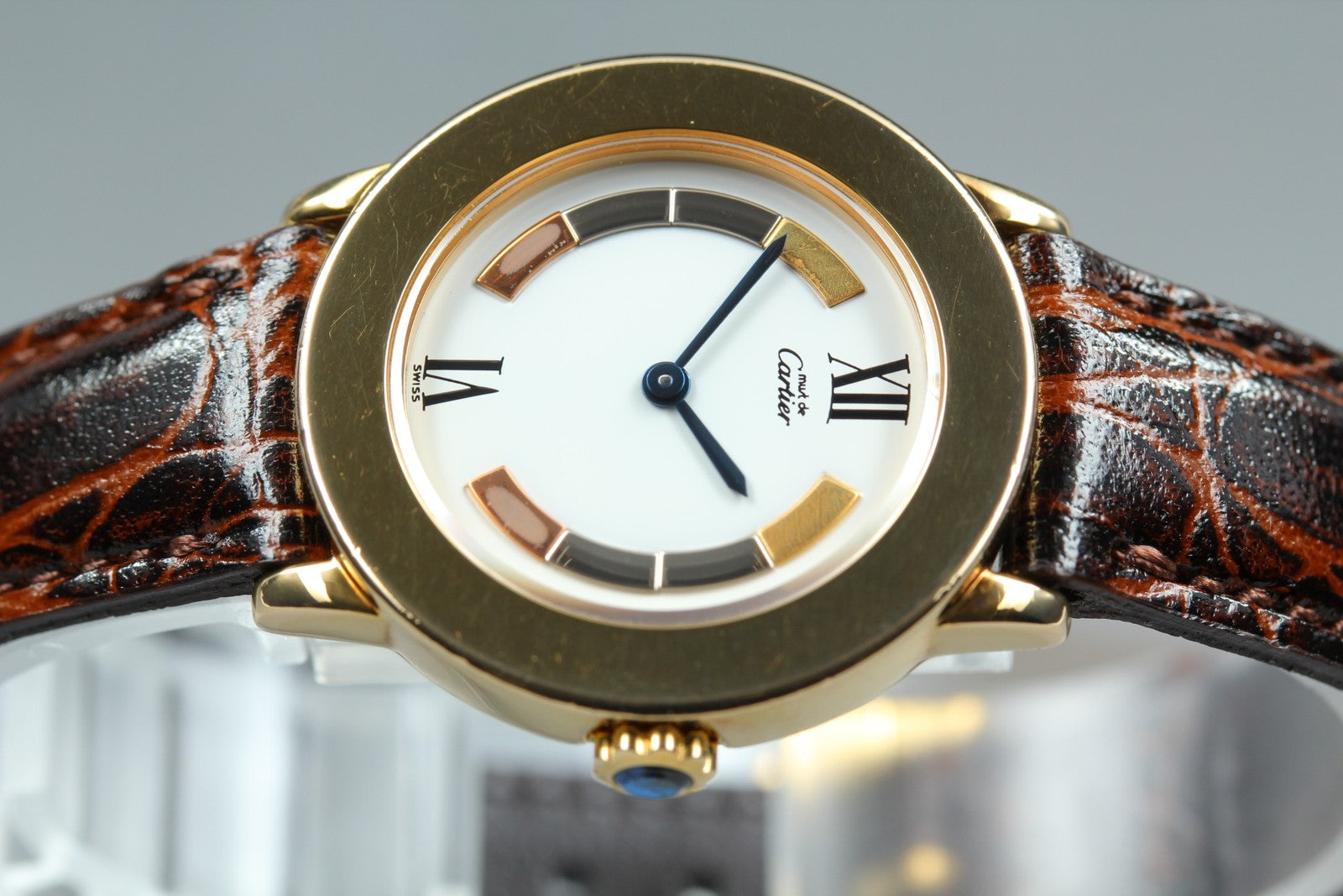 Vintage Cartier Must Ronde de Cartier 1801 Brown 27mm Women's Quartz Watch [Box]