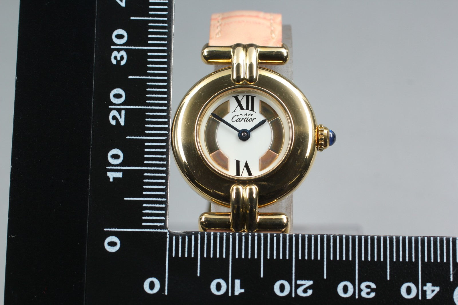 Vintage [Exc+5] Cartier Must Colisee Vermeil 590002 Pink Women's Quartz Watch