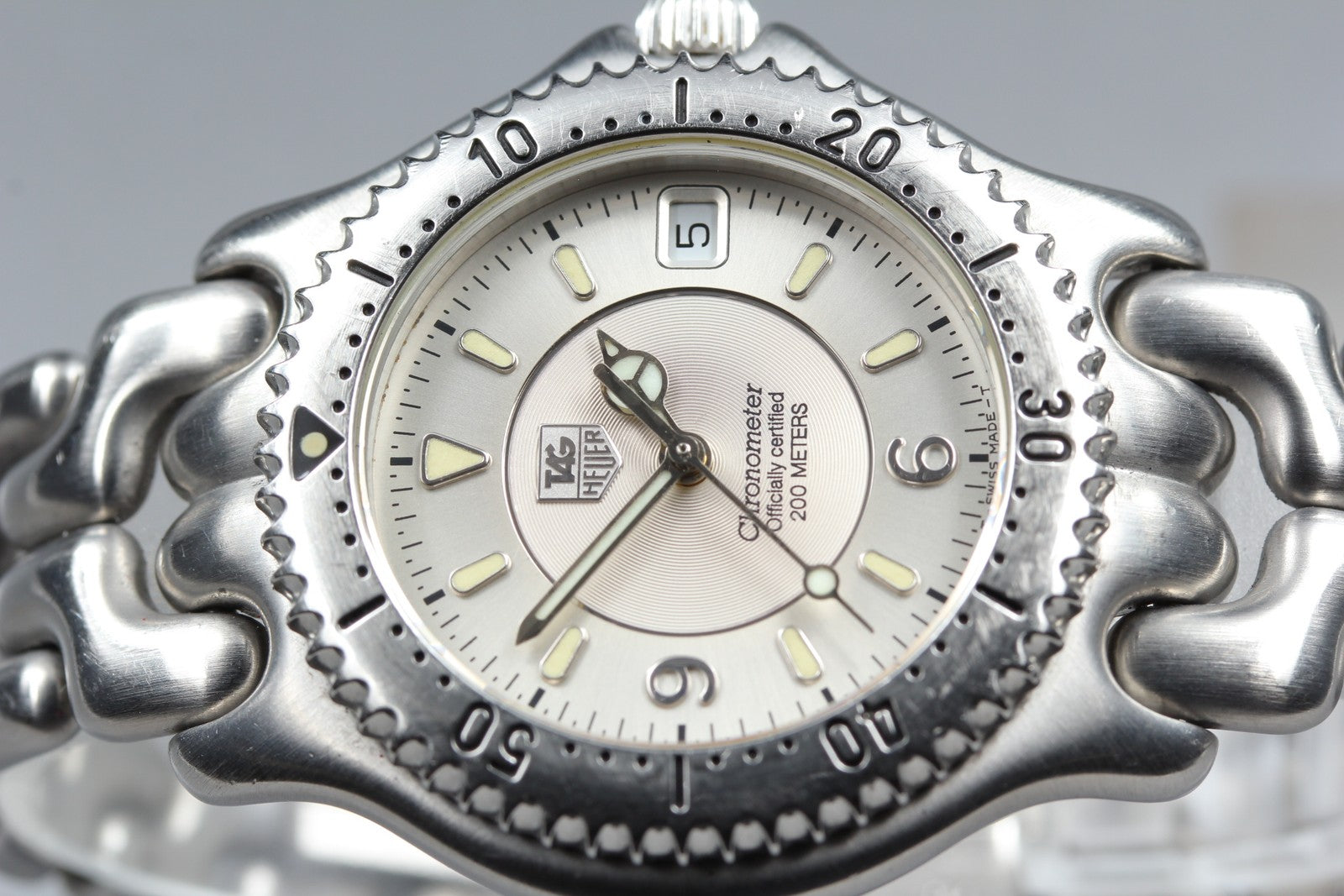 Vintage TAG HEUER SEL WG5112-P0 Automatic Silver Dial Men's Watch 36mm JAPAN Box