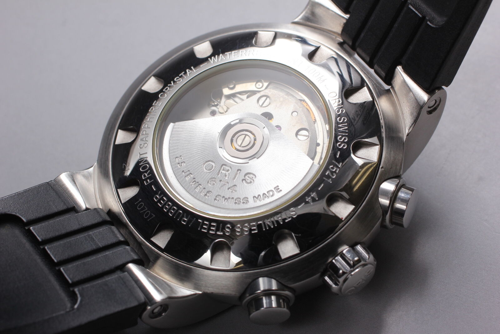 [Near MINT-] ORIS TT1 Chronograph 7521 Black Dial Automatic Men's Watch JAPAN