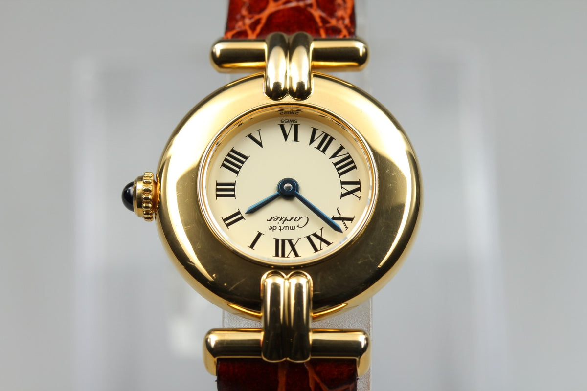 [Overhauled] Cartier Must Colisee Vermeil 590002 Brown Gold Women's Quartz Watch