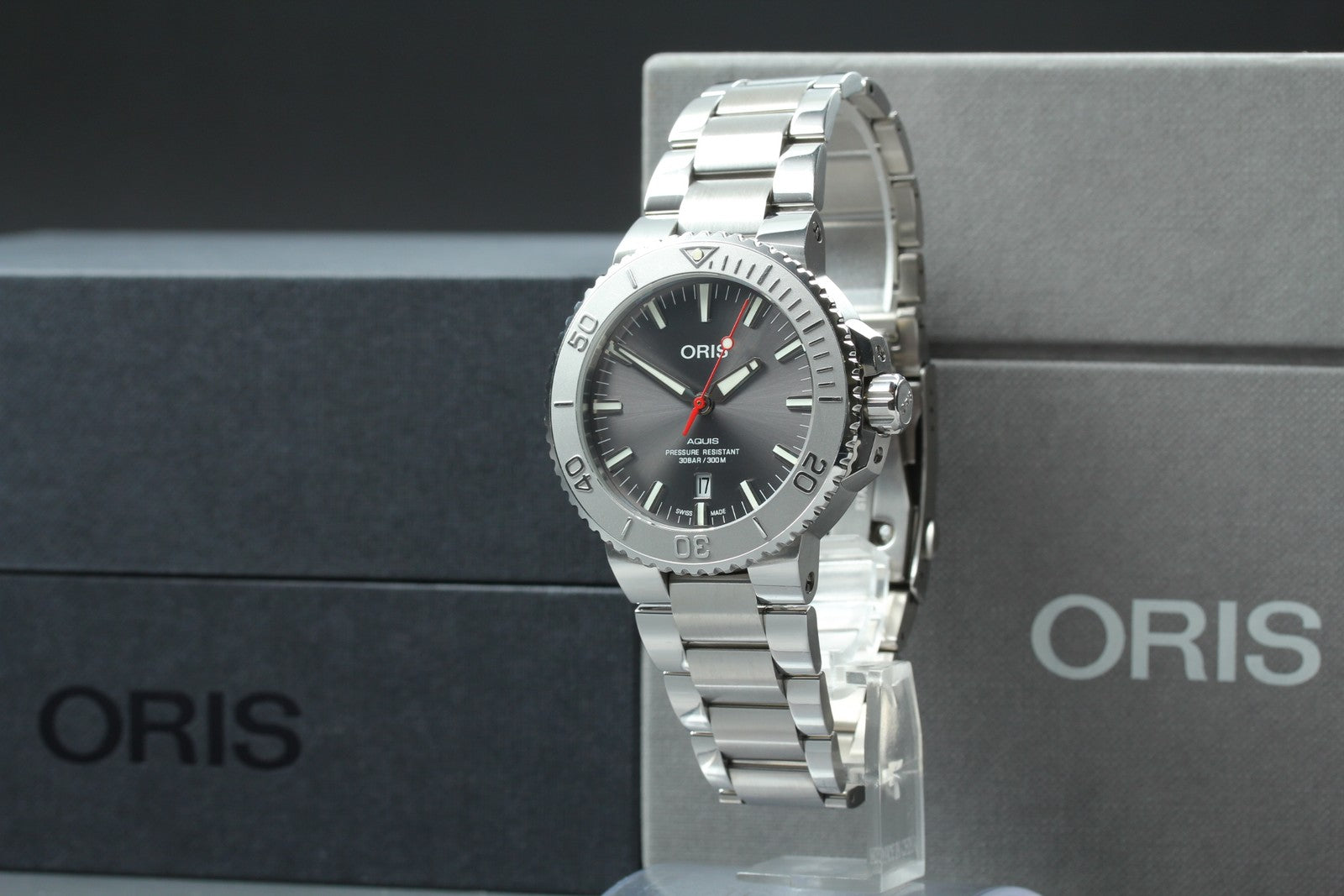 ORIS Aquis Date 01 733 7730 4153 Gray Dial 43mm Automatic Men's Watch [w/Box]