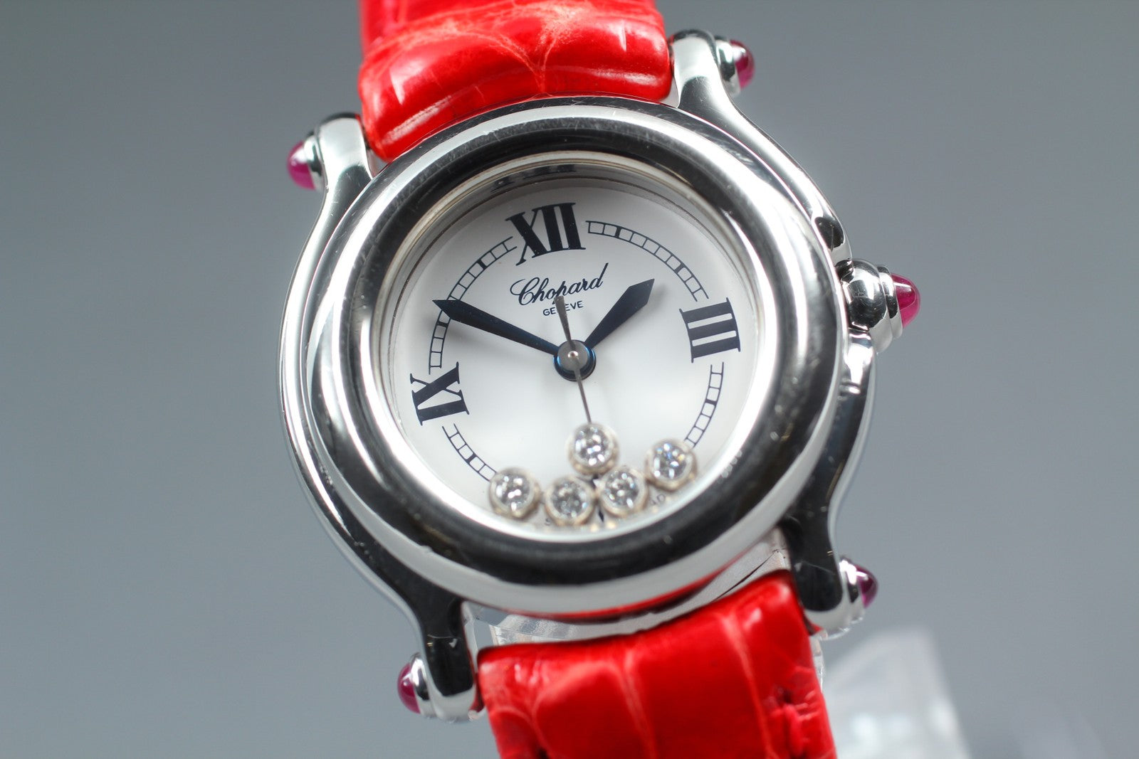 [Exc+5 Box] Chopard Happy Sport 27/8245-21 Red Diamond Quartz Women’s Watch