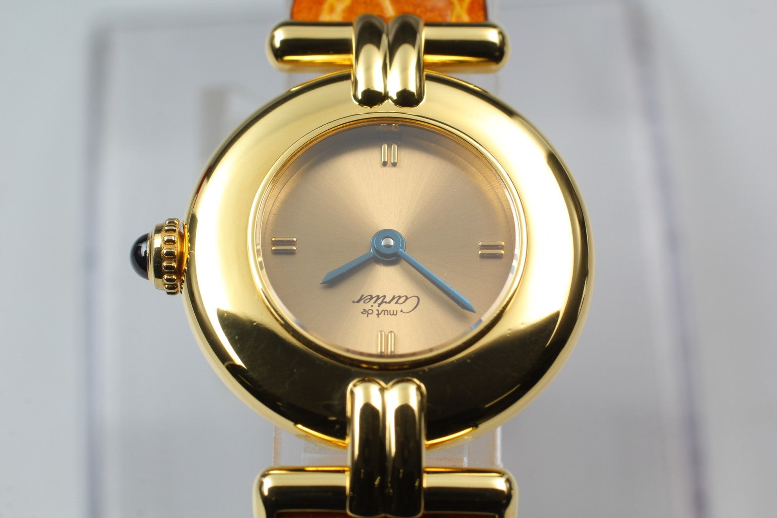 Vintage Cartier Must Colisee Vermeil 590002 Gold Dial Women's Qz Watch [Pouch]