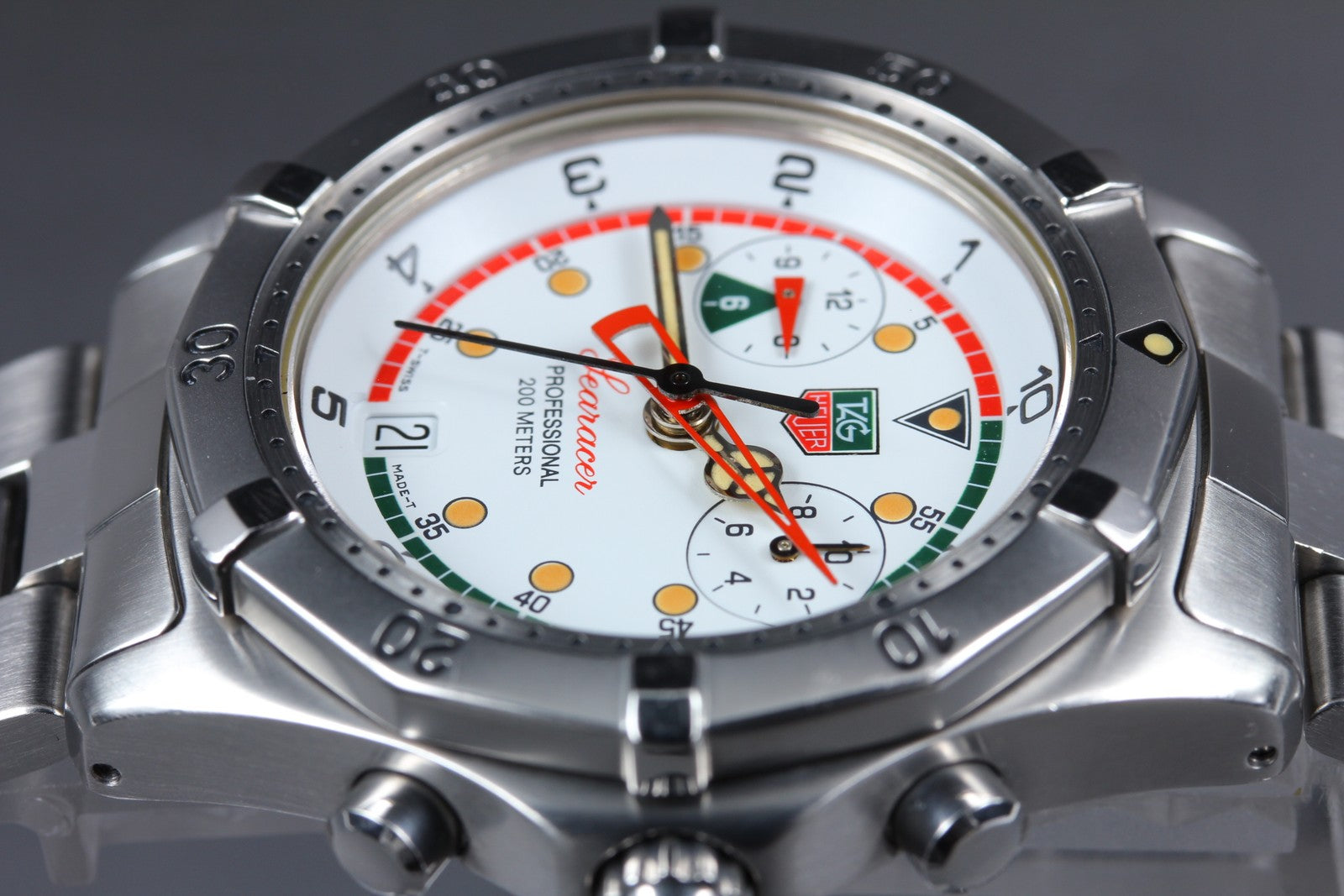 Exc+5*Box TAG HEUER Regatta CK111R White Dial Quartz Men's Watch 39mm From JAPAN