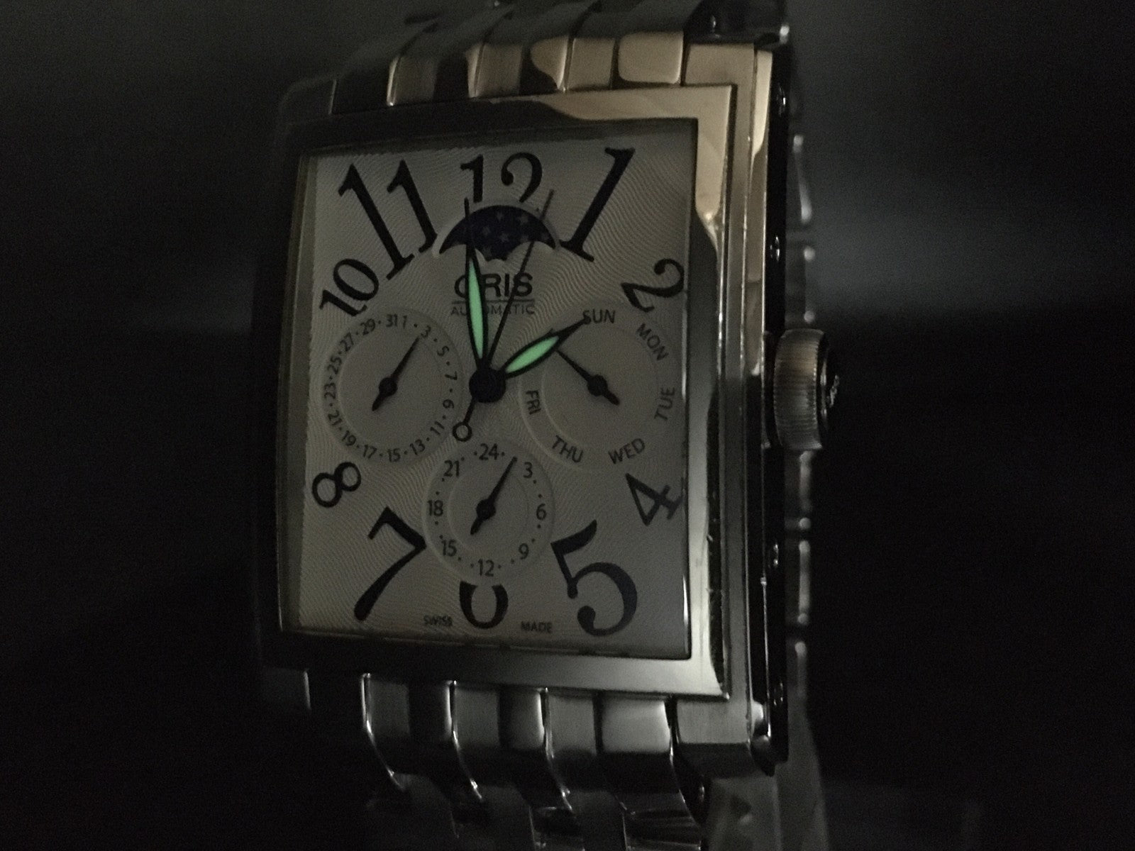 [Exc+5] ORIS Rectangular Complication 7658 Moon Phase 33mm Automatic Men's Watch