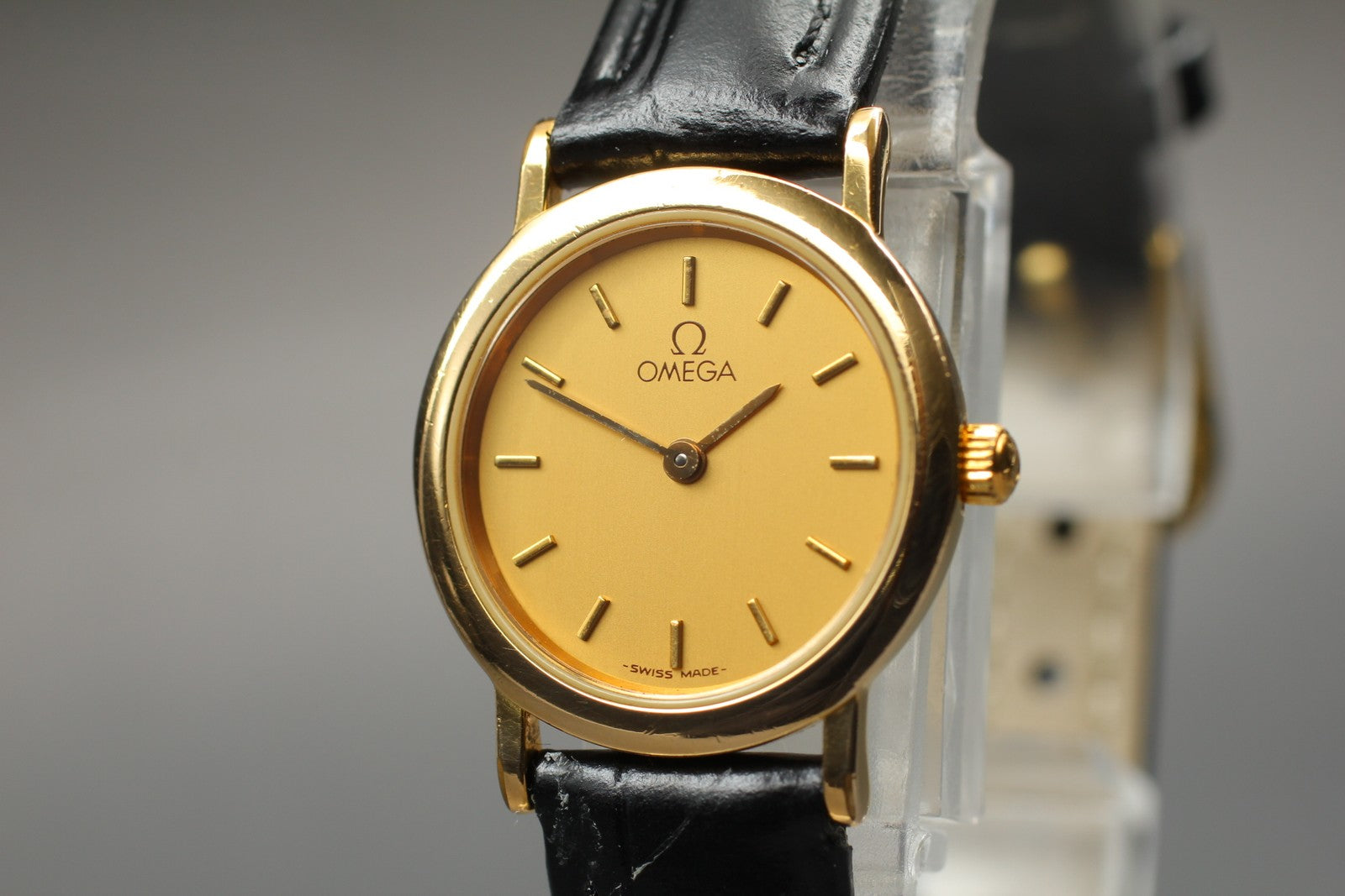 Vintage[Exc+5] OMEGA De Ville Cal.1459 595.0097.2 22mm Gold Quartz Women's Watch