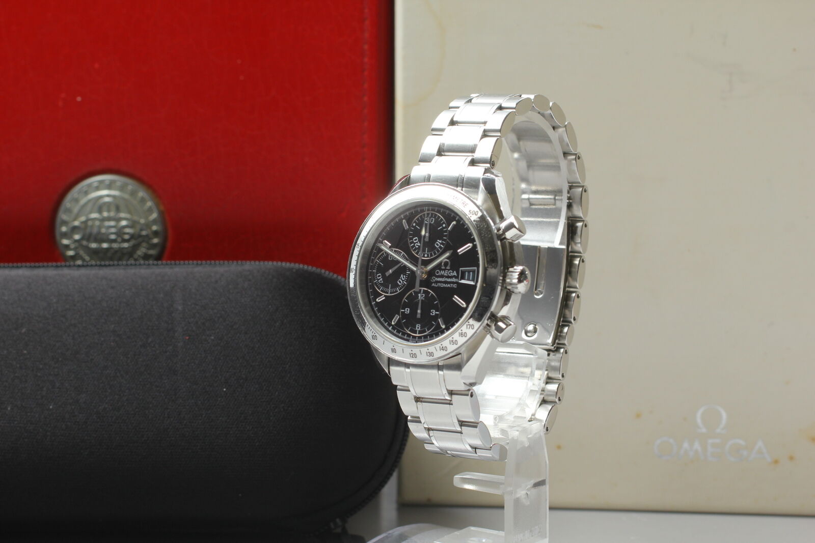 Overhauled [Exc+5 Box] Omega Speedmaster 3513.50 Chronograph AT Mens Watch JAPAN