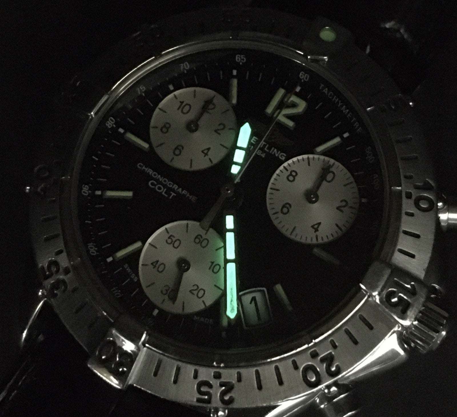 Breitling Colt Chronograph A53035 Black Dial Quartz 38mm Men's Watch
