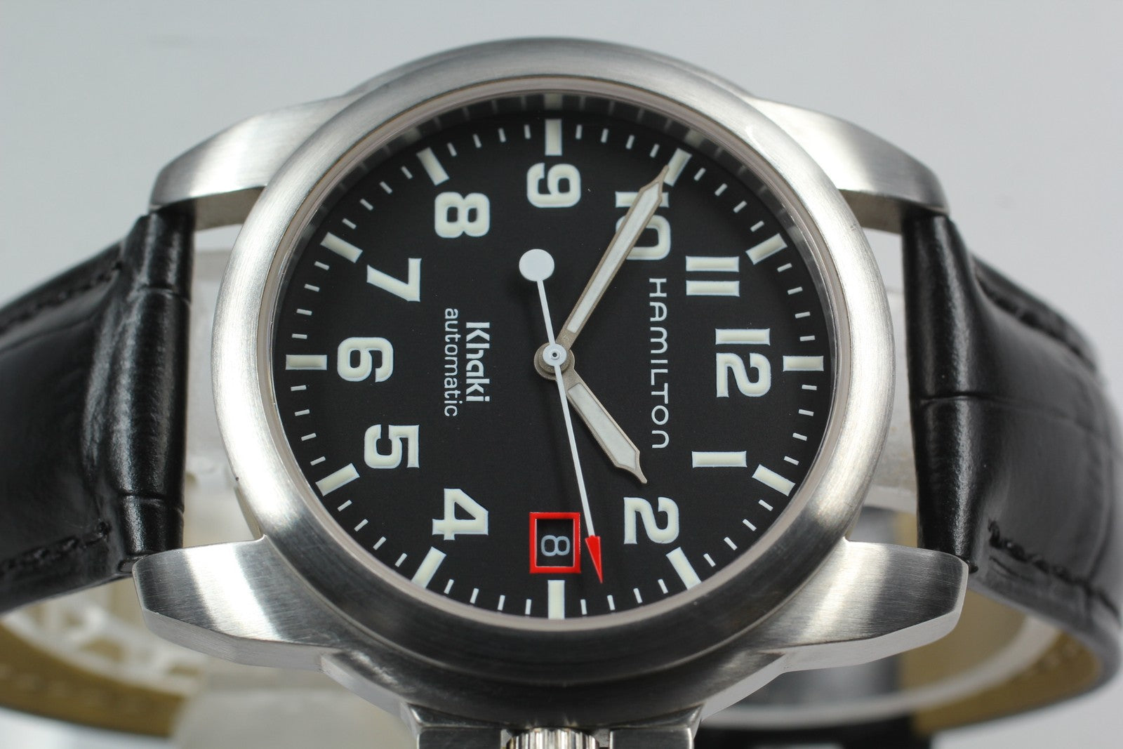 [Exc+5 Box] Hamilton Khaki Date Automatic 6311 Black Silver 40mm Men's Watch