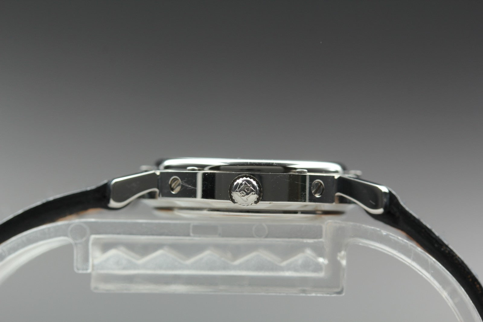 [Exc+5 Box] Hermes Clipper CL4.210 24mm "F" Silver Black Woman's Quartz Watch