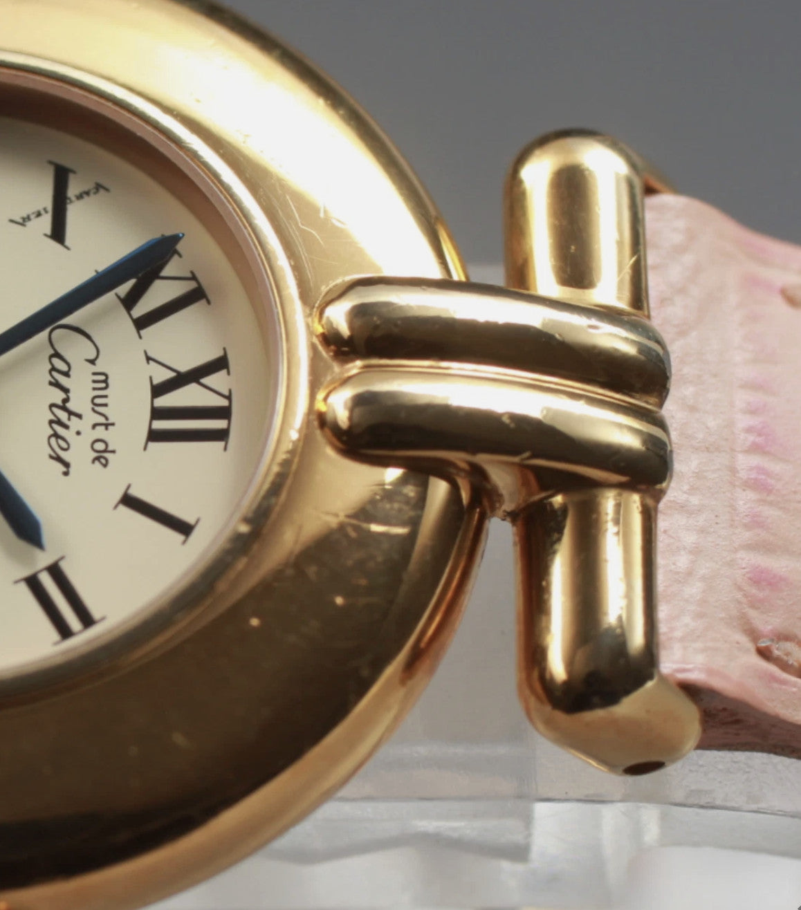 Vintage [Exc+5] Cartier Must Colisee Vermeil 590002 Gold Pink Women's Qz Watch