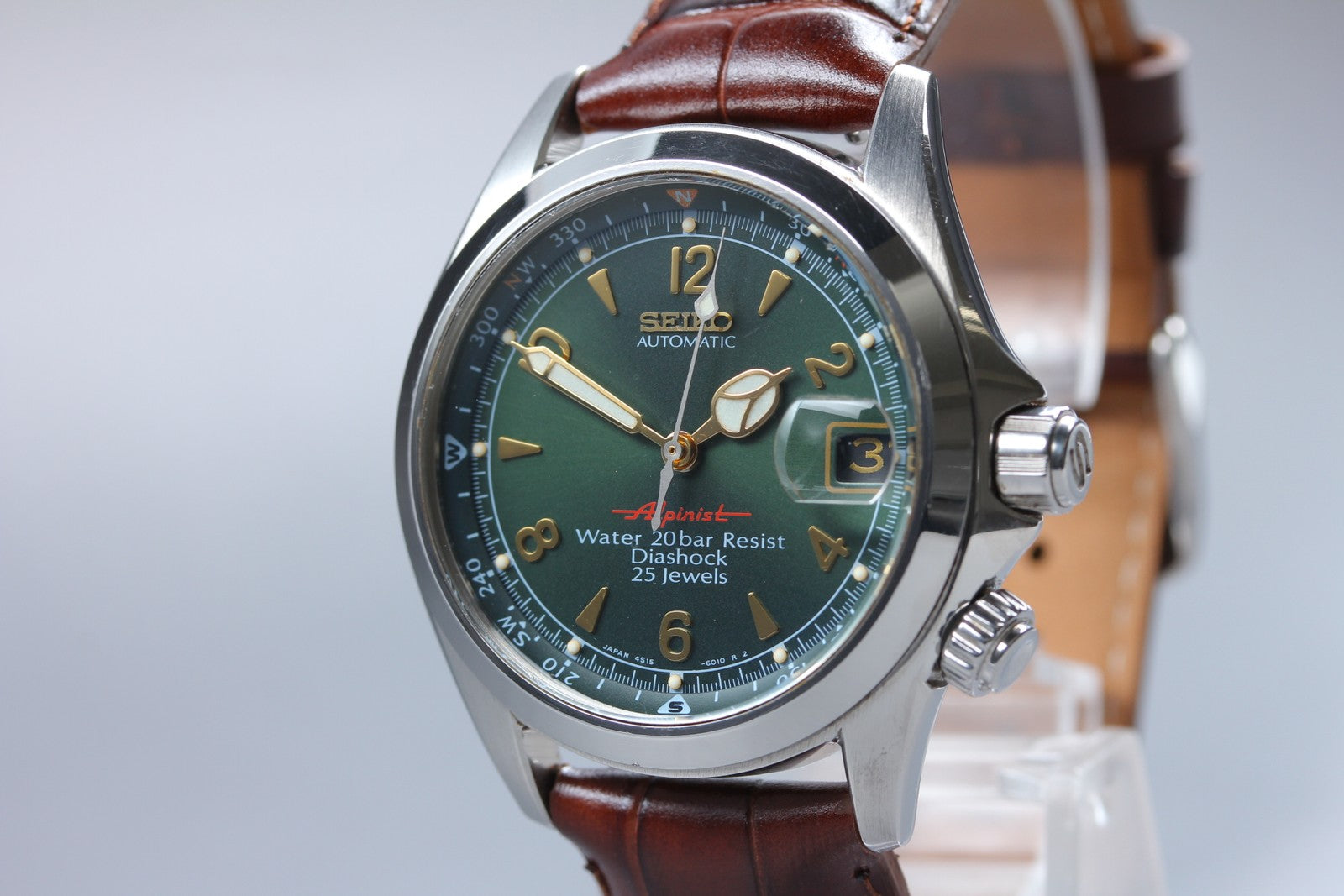 [Exc+5] SEIKO Alpinist 4S15-6000 SCVF009 Green Dial Automatic Men's Watch JAPAN