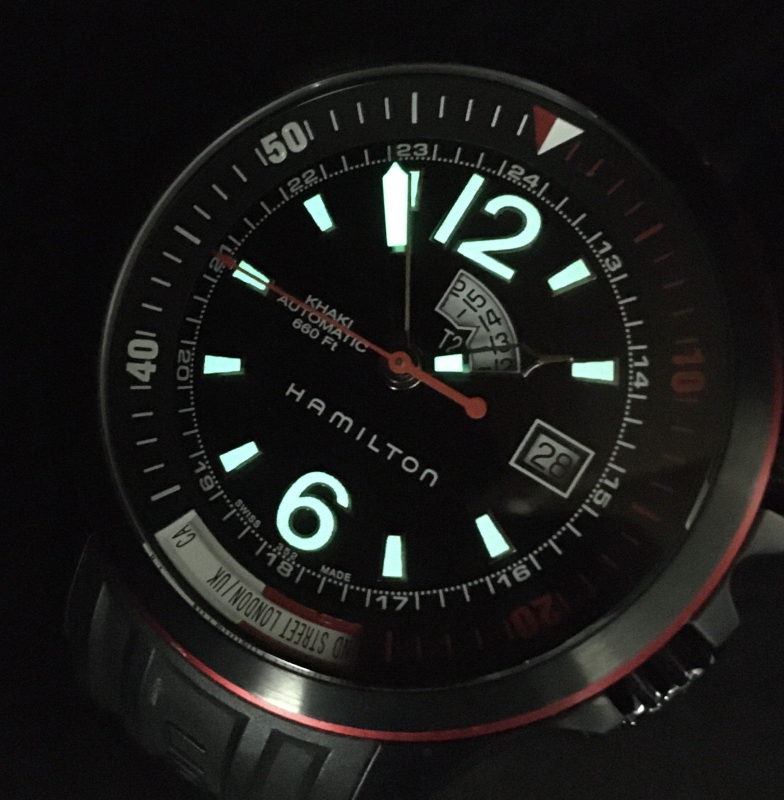 Hamilton Khaki Navy H775850 GMT Diver Automatic Black Men's Watch 43mm *N MINT