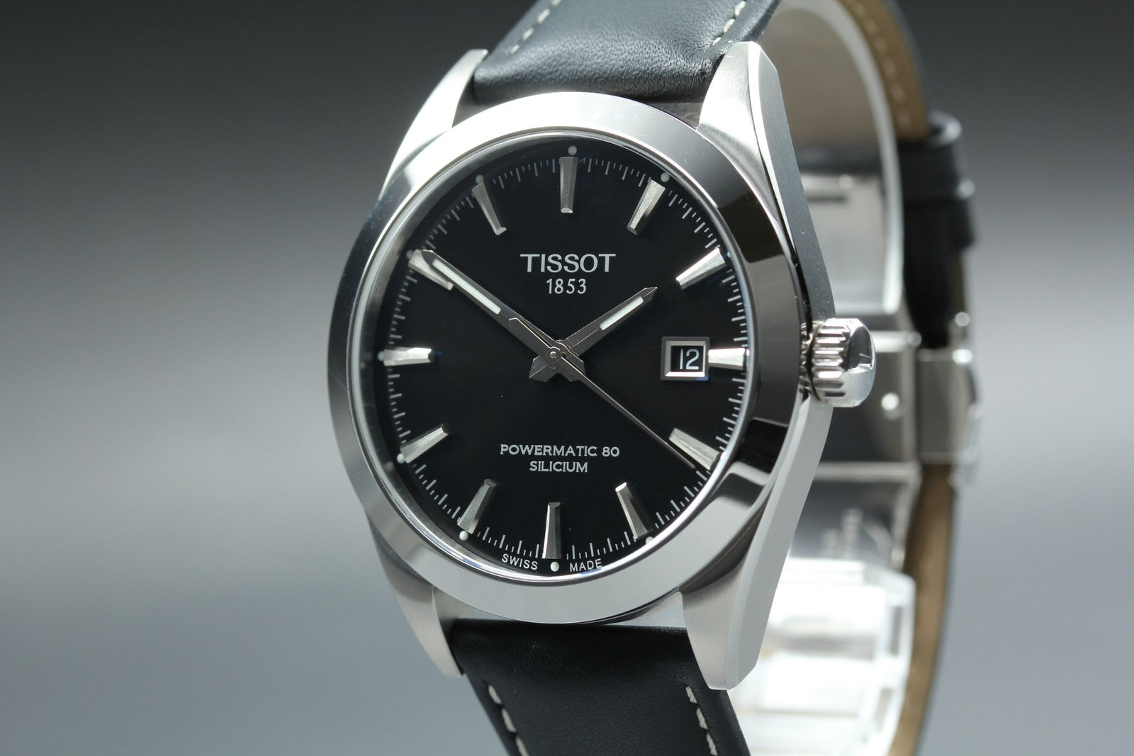 TISSOT Gentleman T127407A Automatic Date Black Dial Men's Watch 40mm JAPAN Box