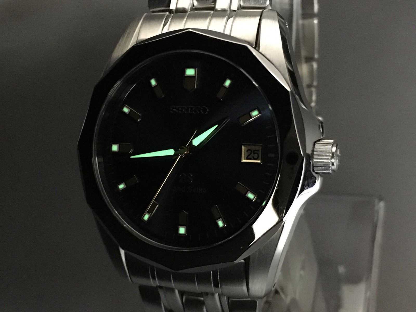[Near MINT- Box] Grand SEIKO GS 8J56-8000 SBGF003 Blue 36mm Men's Qz Watch JAPAN