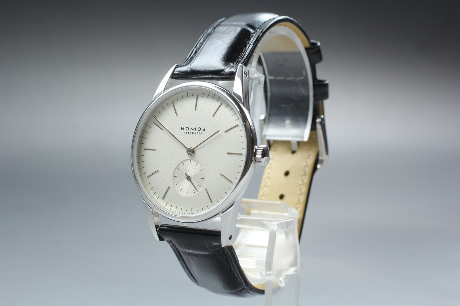 NOMOS Glashutte Orion 306 White Black Manual Winding Small Second Mens Watch Box