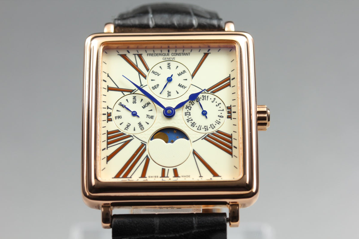 FREDERIQUE CONSTANT FC265X3C4/5/6 Moon Phase Ivory Gold 34mm Quartz Men's Watch