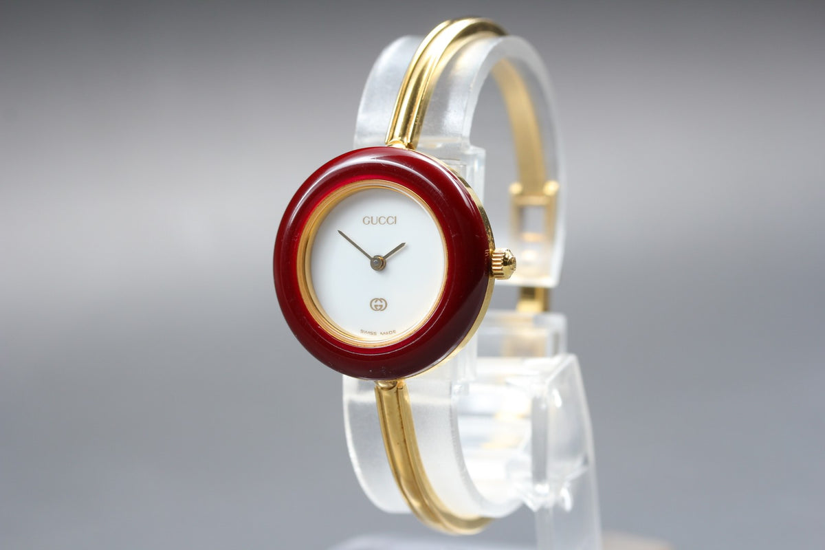 New Batt Gucci 1100-L Change Bezel 11Colors White Women Quartz Watch 26mm JP Box