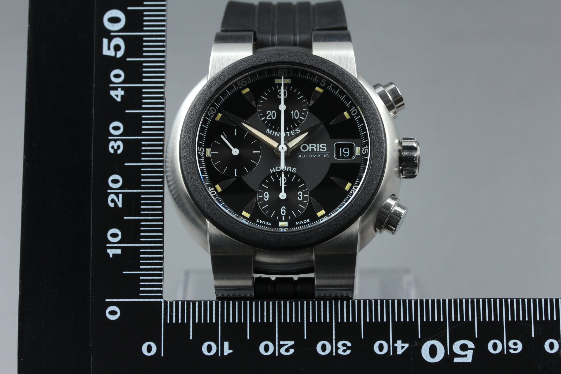 [Near MINT Box] ORIS TT1 Chronograph 7521-44 Black Dial 42mm AT Men's Watch